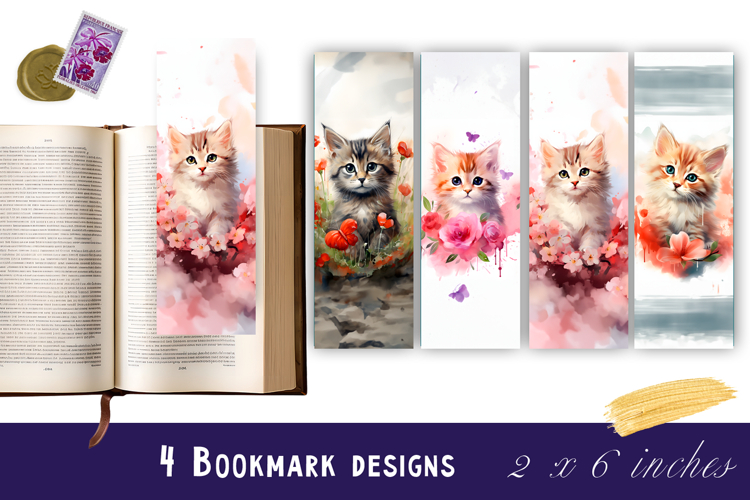 Funny cat Bookmark Printable Sublimation PNG animal Bookmark