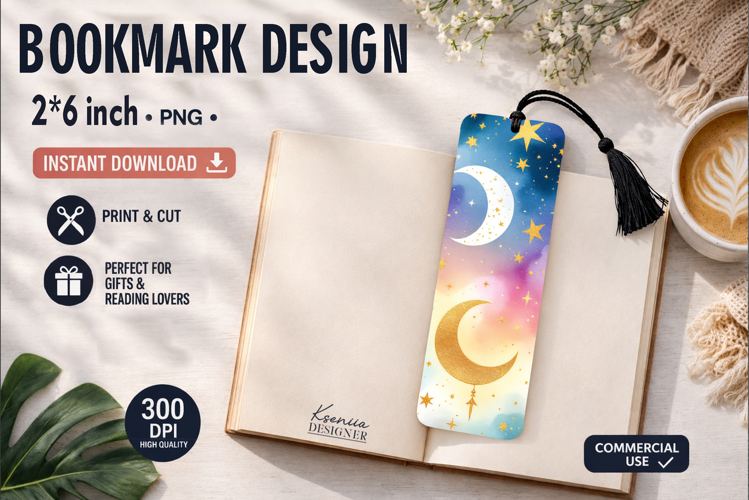 Celestial Printable Bookmark|Easy to Print at Home