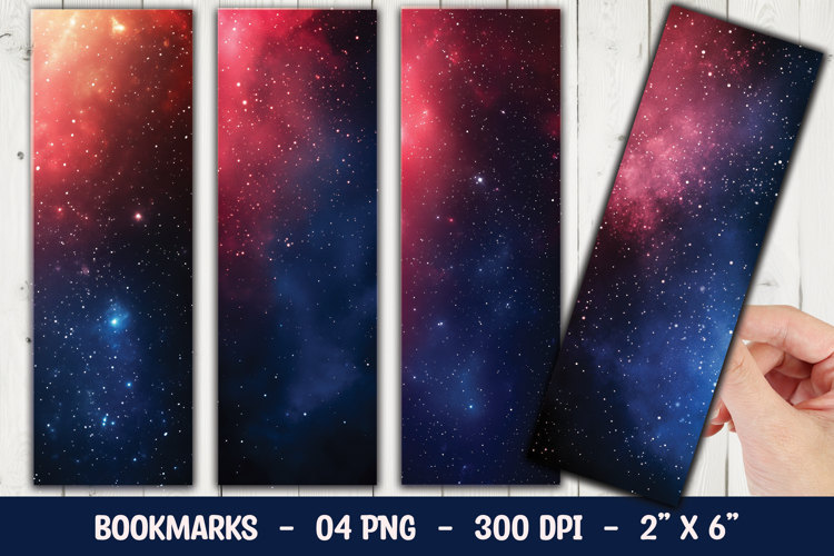 Red Blue Galaxy Bookmark Sublimation