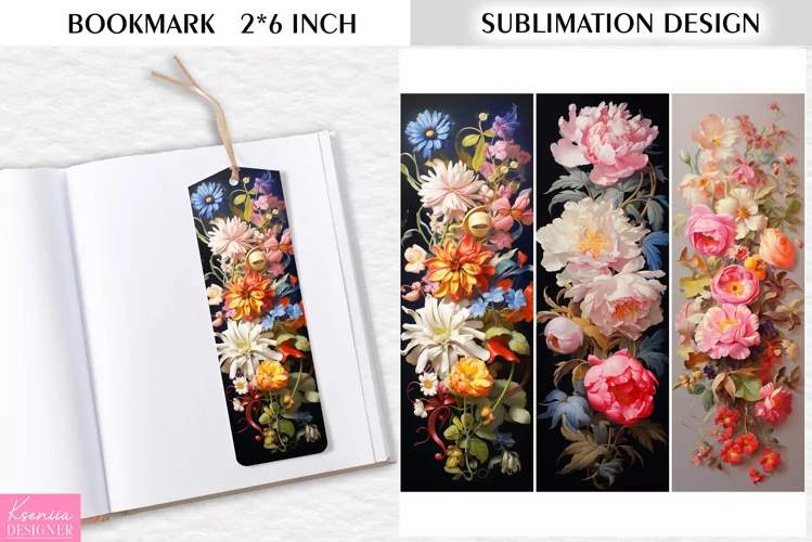 Flower Bookmark Sublimation Design|Vintage Floral Printable