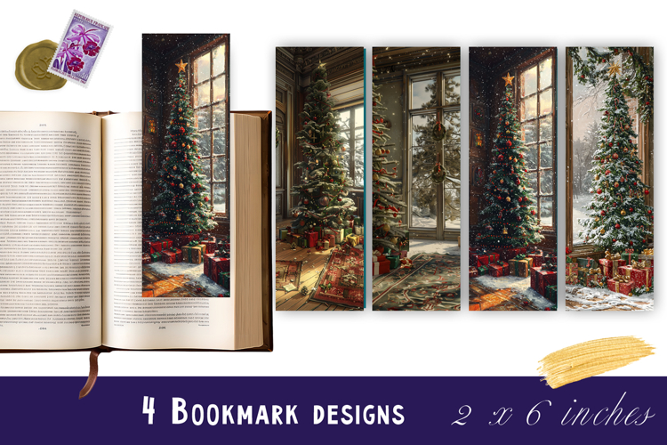 Christmas tree bookmark, winter printable kids book crafts