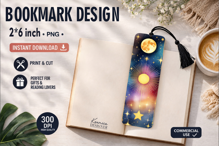Celestial Printable Bookmark|Easy to Print at Home