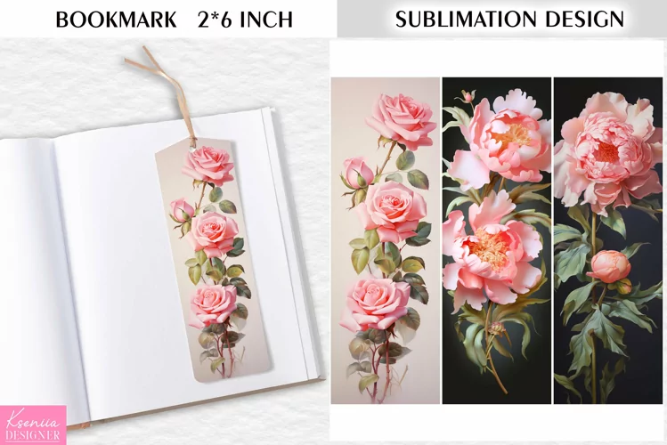 Flower Bookmark Sublimation Design|Vintage Floral Printable