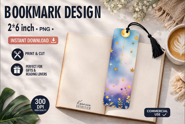 Celestial Printable Bookmark|Easy to Print at Home