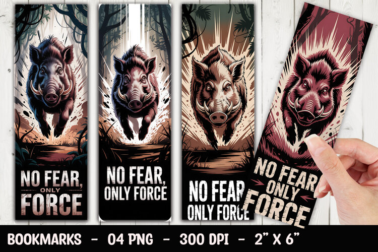 Boar Power Bookmark Sublimation example image 1