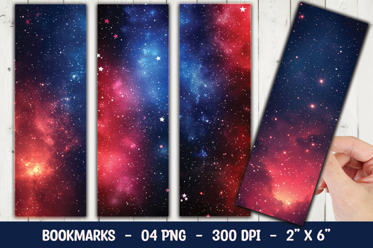 Bright Galaxy Gradient Bookmark Sublimation example image 1