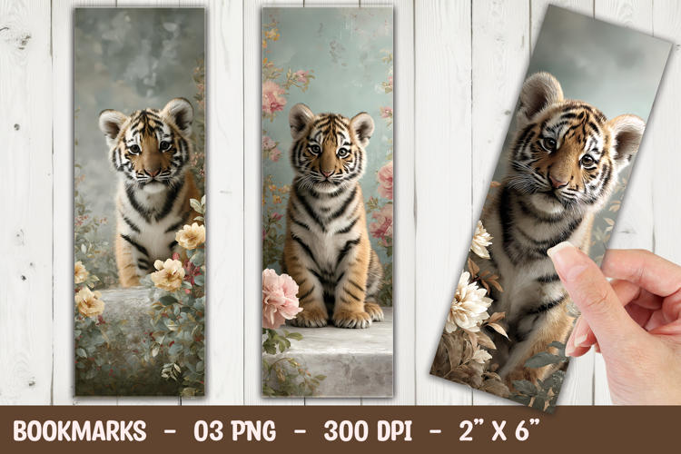 Tiger Bookmark Sublimation PNG example image 1