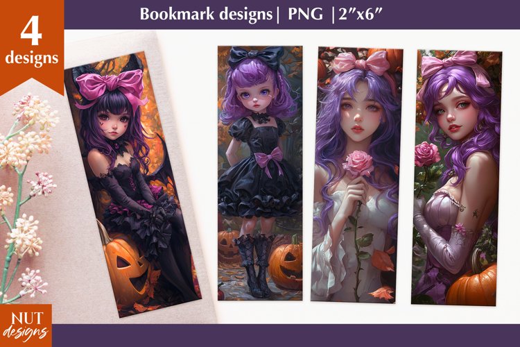 Halloween bookmarks, Charming Halloween witch bookmark