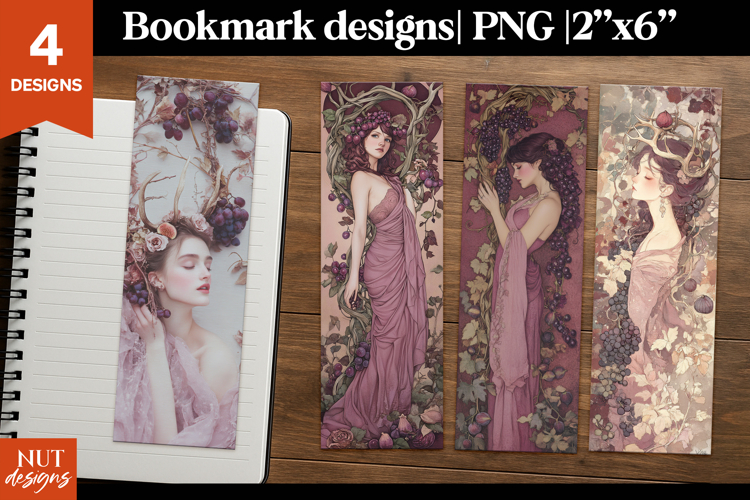 Woman Celestial Bookmark Grape Fairy mystical Bookmarks PNG
