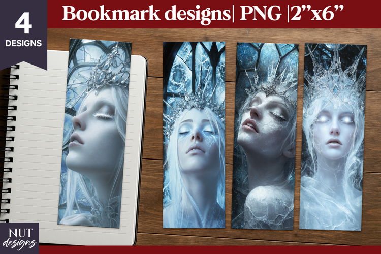 Halloween bookmarks, Ice Queen Bookmark Designs