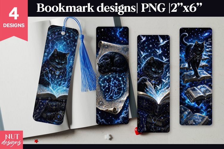 Celestial Cat Magic Bookmark PNG fantasy aesthetic bookmark