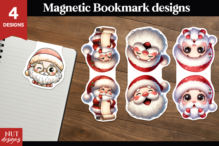 Christmas Magnetic Bookmark Cute Santa Magnetic Bookmarks