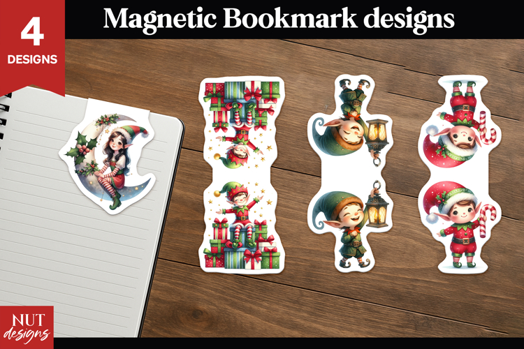 Christmas Magnetic Bookmarks Christmas Elf Magnetic Bookmark
