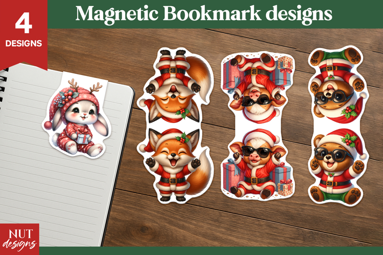 Christmas Magnetic Bookmarks Christmas baby animals