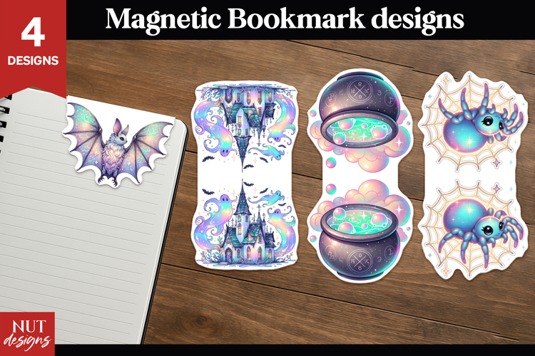 Pastel Magnetic Bookmarks Iridescent Halloween bookmark png
