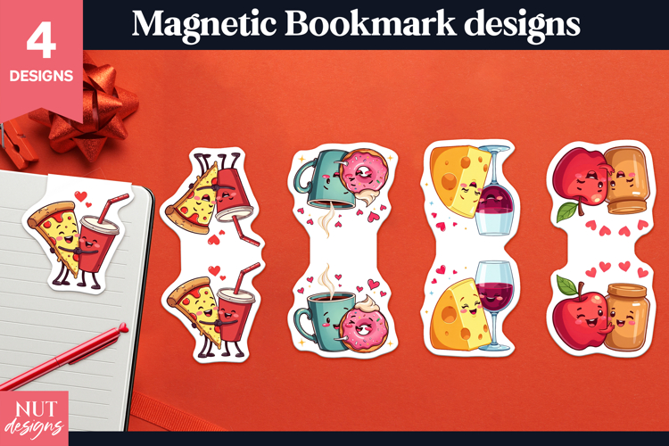 Food Couple Magnetic Bookmarks Valentine Magnetic Bookmark