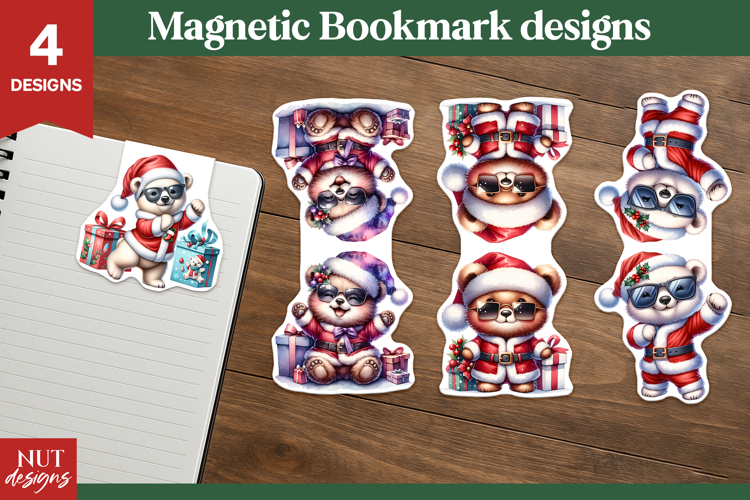 Christmas Magnetic Bookmarks Christmas bear baby animals