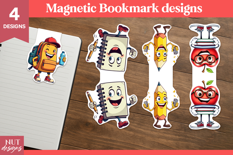 Cute School Magnetic bookmark, Back to school bookmark