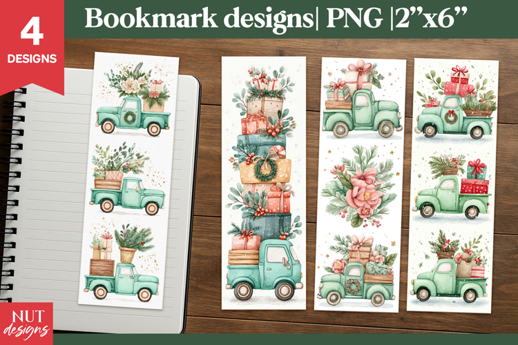 Christmas bookmark Christmas Truck Holiday Bookmarks