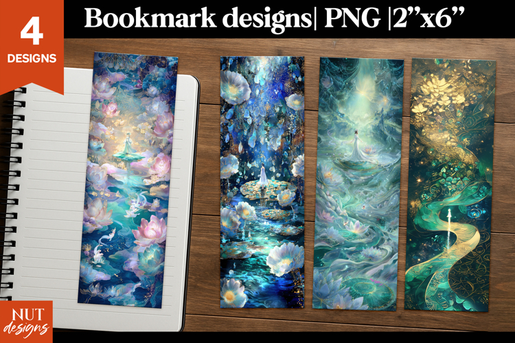 Fantasy Bookmark Enchanted Lotus Fantasy Bookmark printable