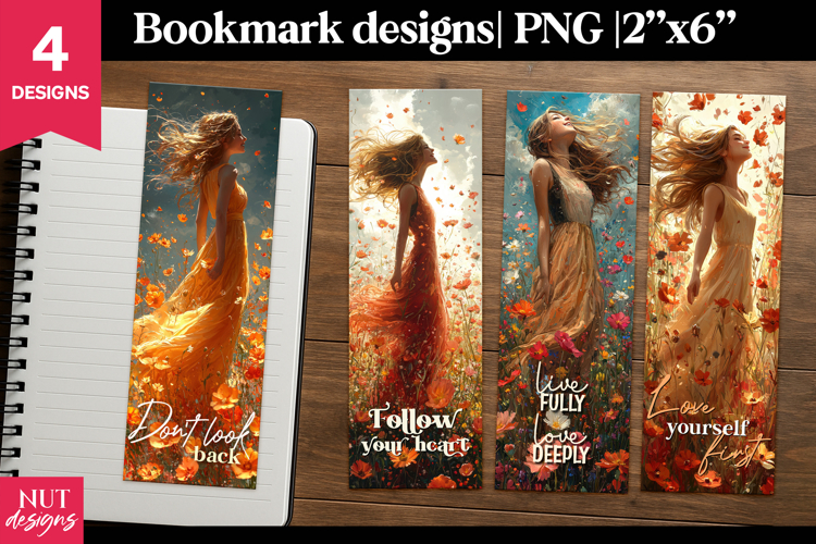 Summer floral Motivational bookmark, positive quote PNG
