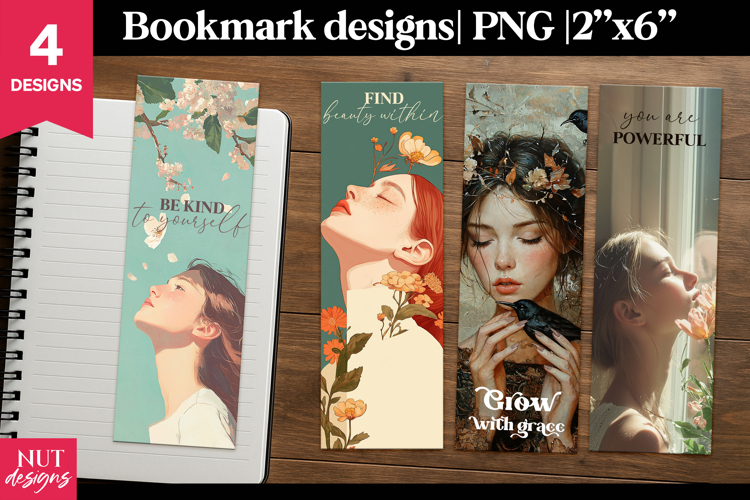 Summer floral Motivational bookmark, positive quote PNG