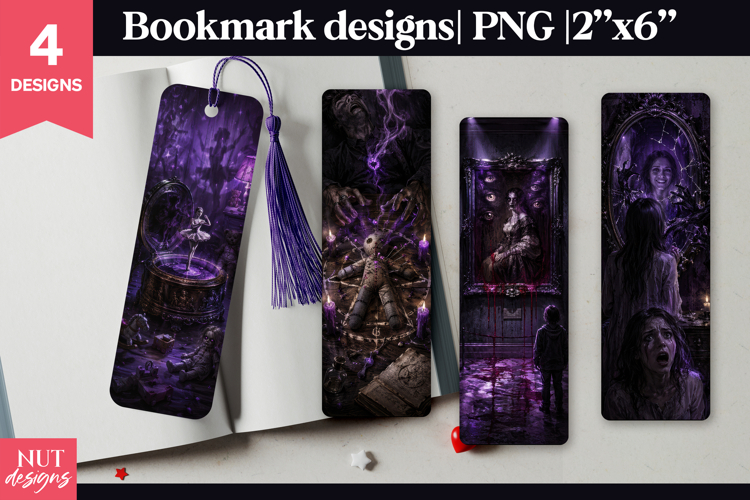 Dark Occult Horror Bookmark PNG Creepy Halloween bookmark