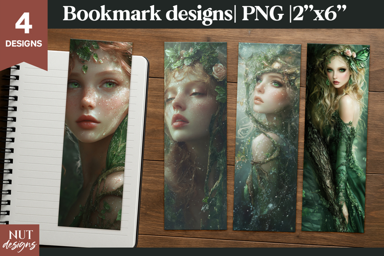 Romantic Halloween bookmarks, Fantasy  Forest fairy Bookmark