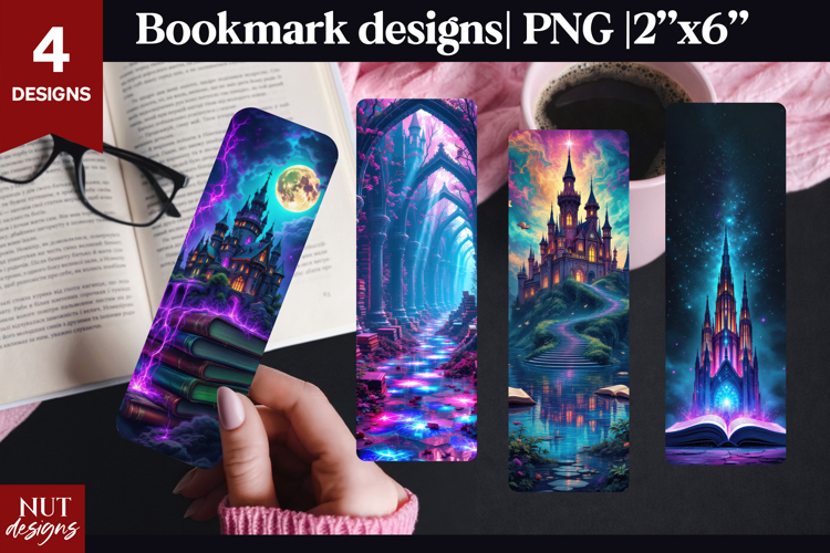 Gothic bookmark Magical Fantasy Castle bookmark sublimation