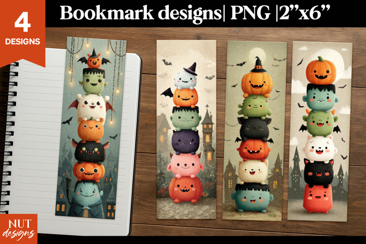 Funny Halloween Monsters Cartoon halloween bookmarks for kid
