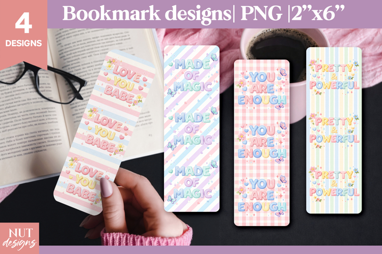 Pastel Self-Love Bookmarks Health mental quotes Valentine