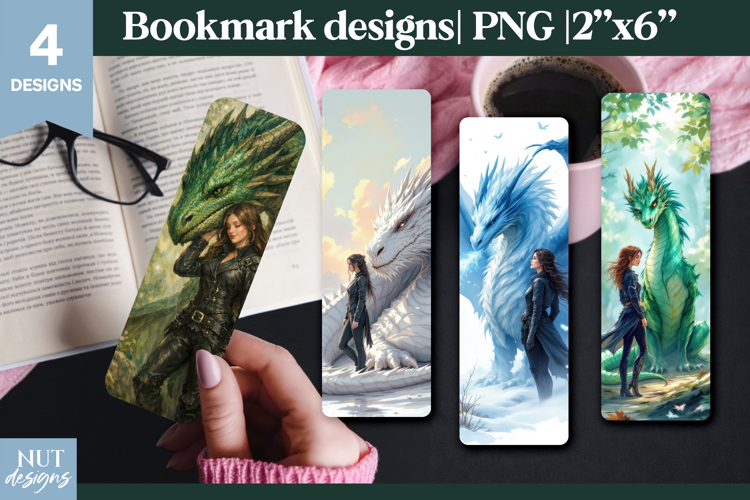 Fantasy Rider Dragon Bookmark PNG Fantasy Bookmarks