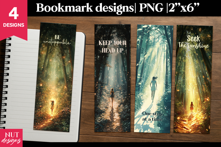 Forest Inspiration Bookmark, affirmation positive quotes PNG