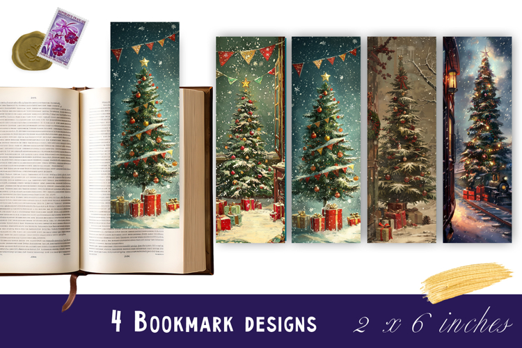 Christmas tree bookmark, winter printable kids book crafts