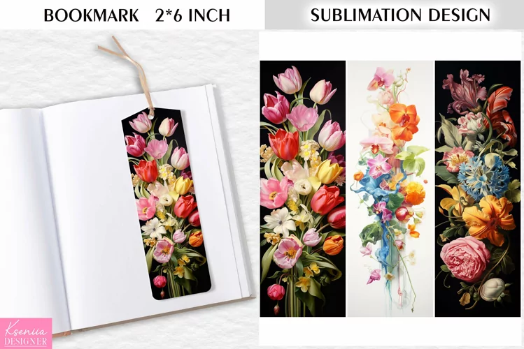 Flower Bookmark Sublimation Design|Vintage Floral Printable