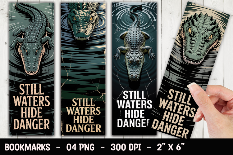Crocodile Danger Bookmark Sublimation