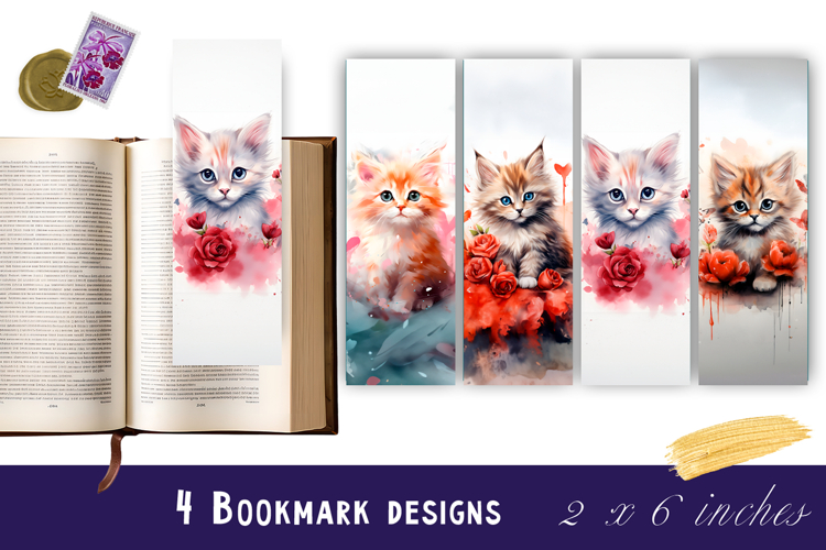 Funny cat Bookmark Printable Sublimation PNG animal Bookmark