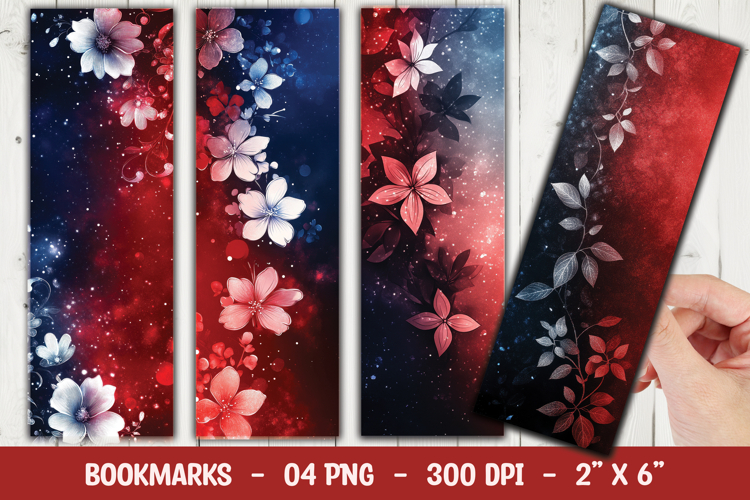 Floral Galaxy Night Bookmark Sublimation example image 1