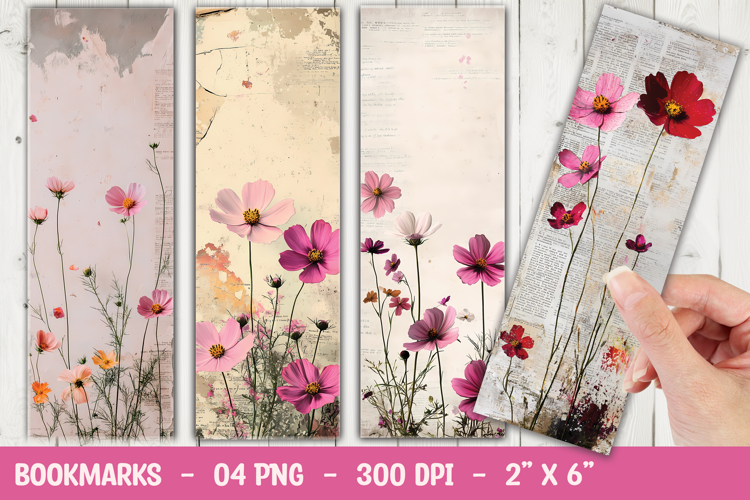Minimal Pink Beige Flower Bookmark Sublimation