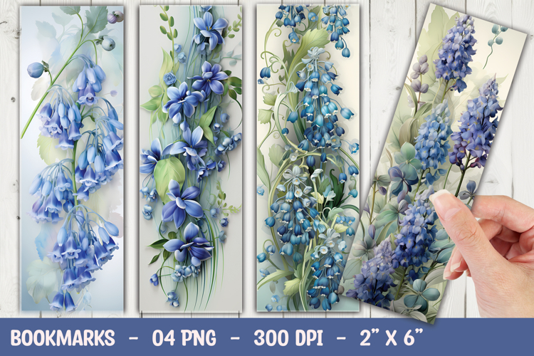 Blue Flowers Clipart Image 2