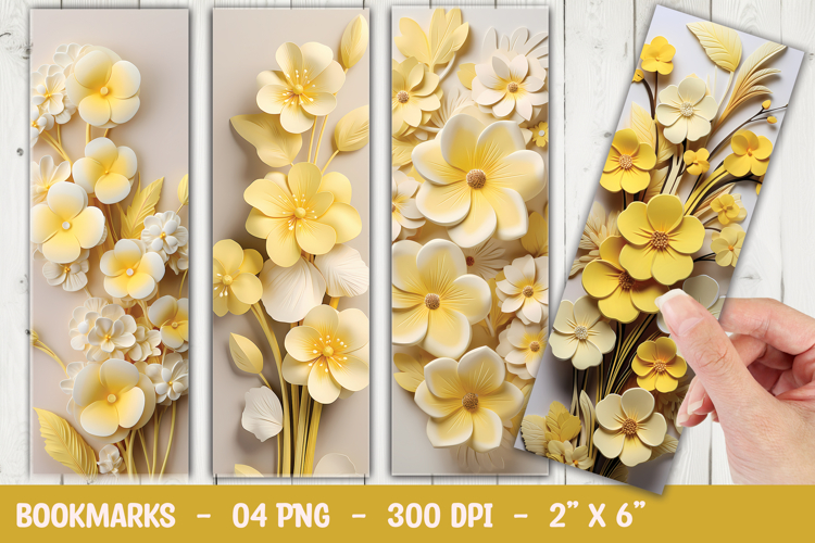 Yellow and White Blooming Flower Bookmark Sublimation