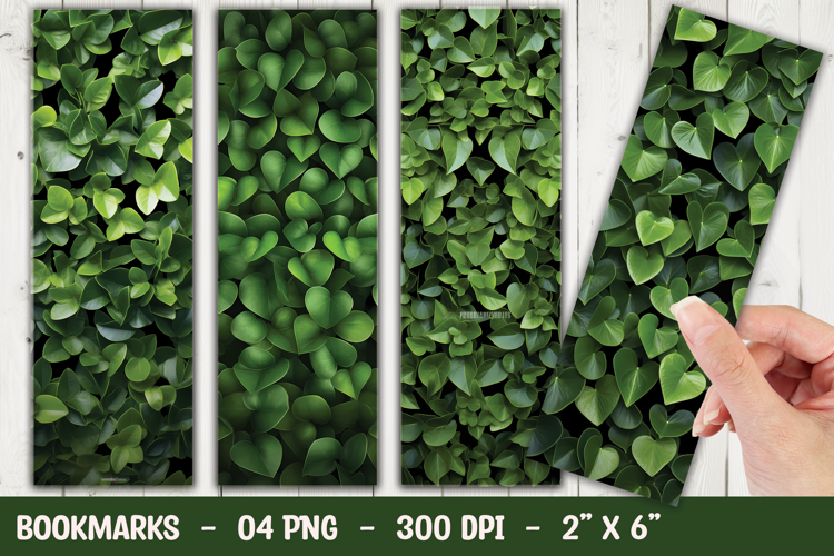 Green leaves Pattern Bookmark Sublimation