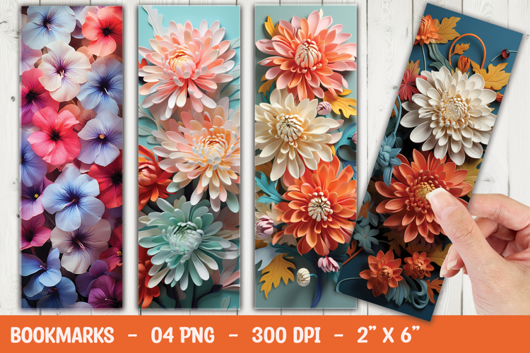 Mixed Flower Pastel Tones Bookmark Sublimation