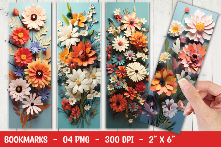 Colorful Mixed Bloom Garden Bookmark Sublimation