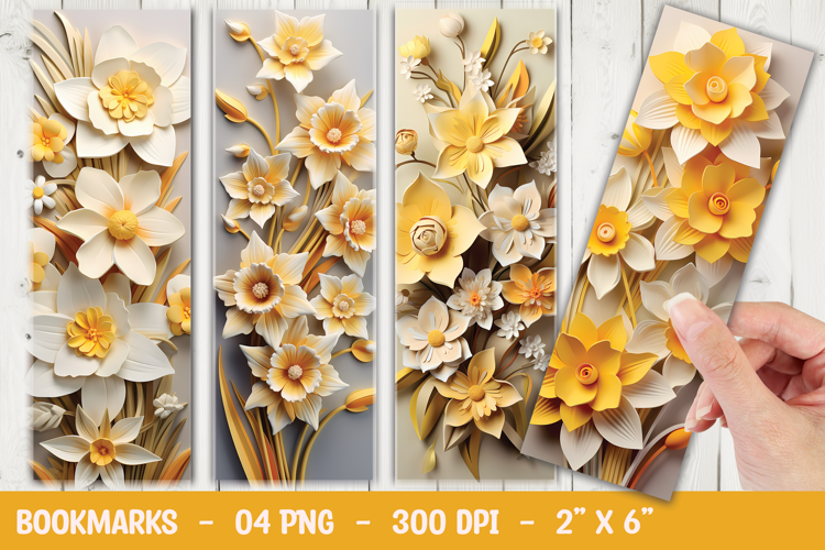 Yellow Daisy Bloom Art Bookmark Sublimation