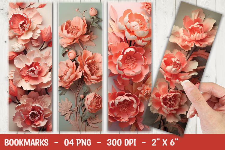 Vibrant Coral Flower Closeup Bookmark Sublimation