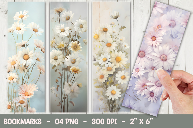 White Daisy Floral Composition Bookmark Sublimation