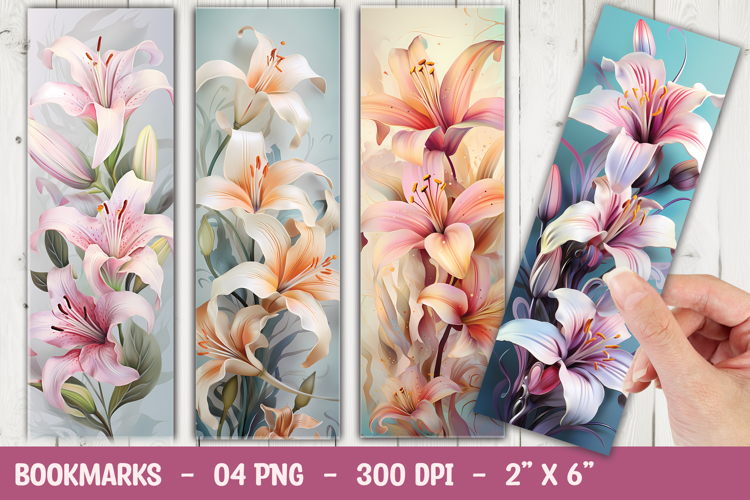 Blush Pink Lily Flower Closeup Bookmark Sublimation