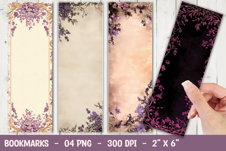 Dark Floral Moody Night Blossom Bookmark Sublimation