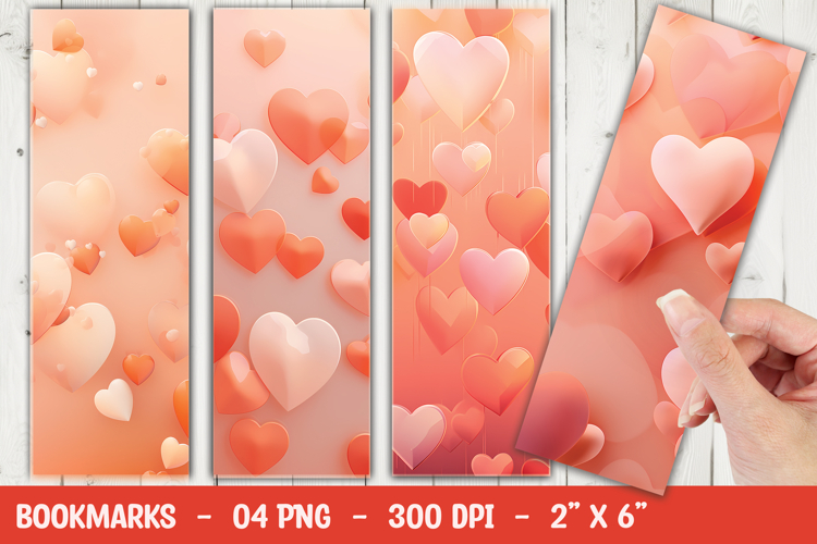 Heart pattern Bookmark Sublimation